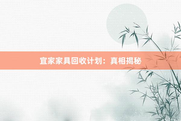 宜家家具回收计划：真相揭秘